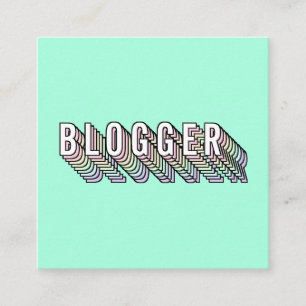 Trendy Minze Green 3d Typografy Blogger minimal Quadratische Visitenkarte