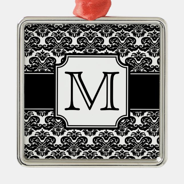 Trendy Mit Monogramm Damask Ornament (Vorne)