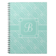Trendy Mit Monogramm Minze Green Diamond Muster