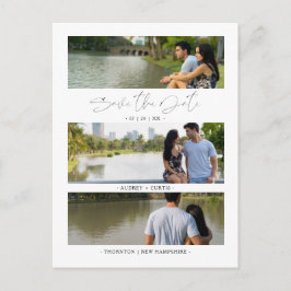 Trendy Modern 3 Wedding Engagement Fotos Collage Postkarte