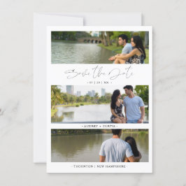 Trendy Modern 3 Wedding Engagement Photos Collage