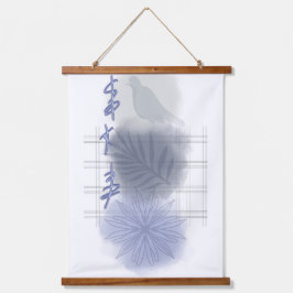 Trendy modern Abstract floral Wandteppich Mit Holzrahmen