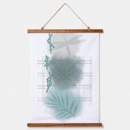 Trendy modern Abstract floral Wandteppich Mit Holzrahmen