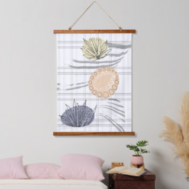 Trendy modern Abstract floral Wandteppich Mit Holzrahmen