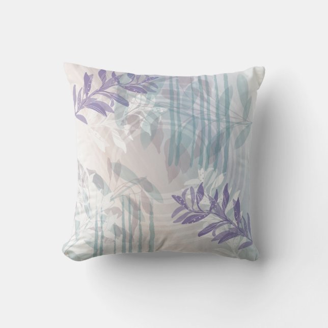 Trendy Modern Abstrakt floral botanisch Kissen (Vorderseite)