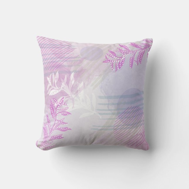 Trendy Modern Abstrakt floral botanisch Kissen (Vorderseite)