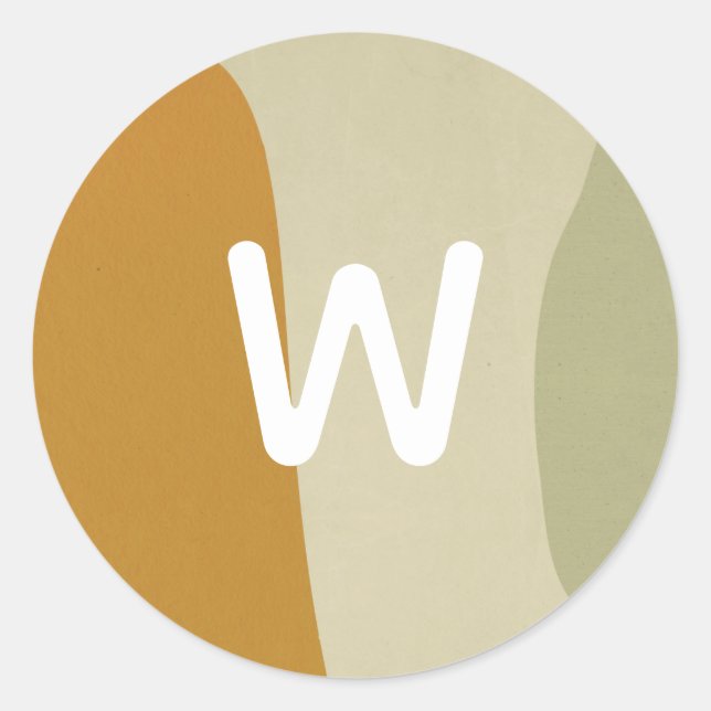 Trendy Modern Abstrakt Monogram Minimalistisch Sim Runder Aufkleber (Vorderseite)