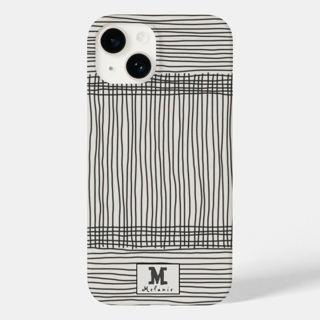 Trendy modern art lines Abstract minimal Monogram  Case-Mate iPhone Hülle (Rückseite)