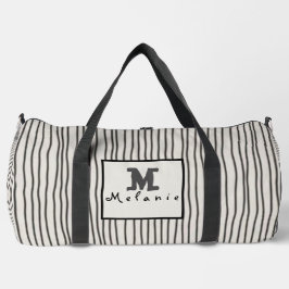 Trendy modern art lines Abstract minimal Monogram Duffle Bag