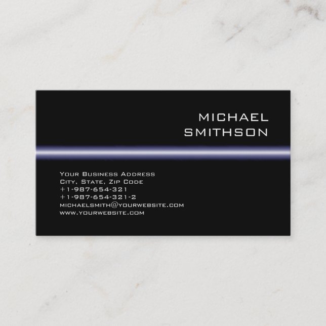 Trendy Modern Attraktive Black Business Card Visitenkarte (Vorderseite)