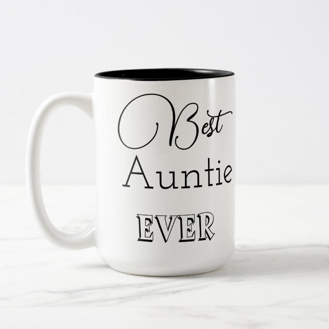Trendy Modern Auntie Zweifarbige Tasse (Links)