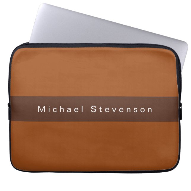 Trendy Modern Beruflich Brown Laptopschutzhülle (Vorderseite)