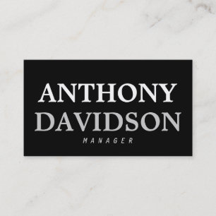 Trendy Modern Black Bold Text Business Card Visitenkarte