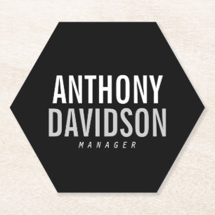 Trendy Modern Black Bold Text Untersetzer