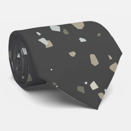 Trendy Modern Black Gray Terrazzo Krawatte