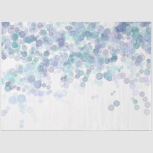 Trendy Modern Blue and White Bokeh Dots Seidenpapier