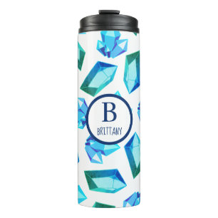 Trendy Modern Blue Geode Gemstones   PERSONALISIER Thermosbecher