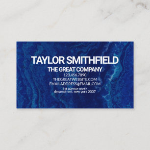 Trendy Modern Blue Watercolor Marmor Business Card Visitenkarte
