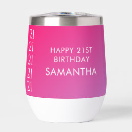 Trendy Modern Bold Pink Gradient 21st Birthday
