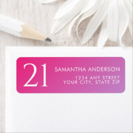 Trendy Modern Bold Pink Gradient 21st Birthday