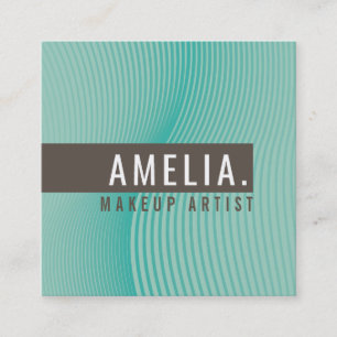 TRENDY MODERN BUSINESS gekrümmte Linien Minze Jade Quadratische Visitenkarte