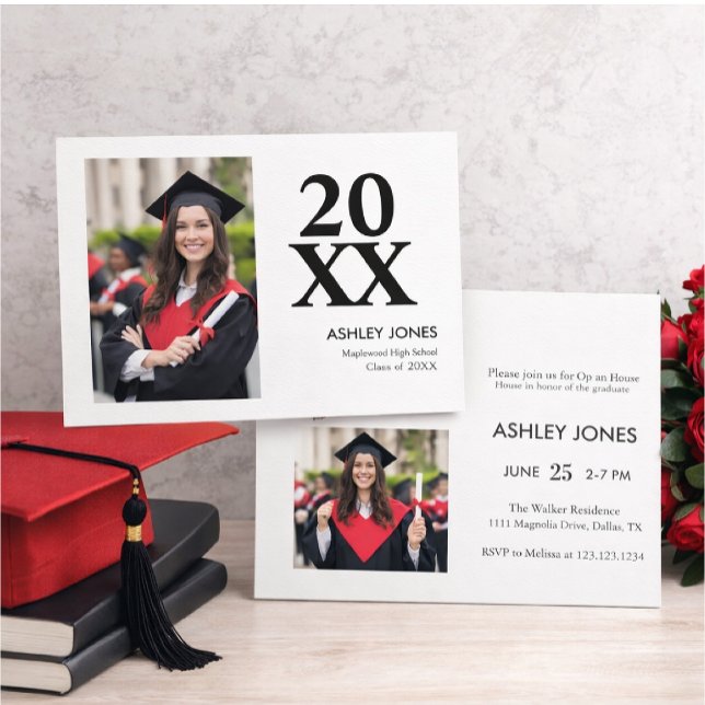 Trendy Modern Casual Photo Graduation Invitation Einladung (Von Creator hochgeladen)