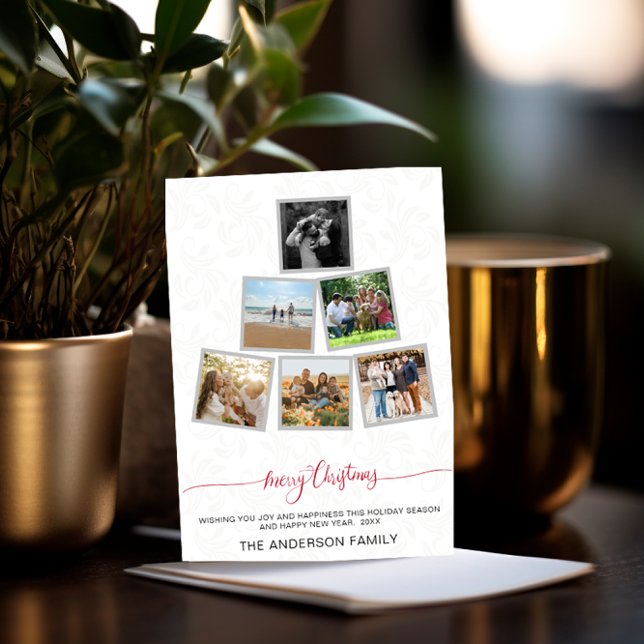 Trendy Modern Christmas Collage Foto Holidays Einladung (Von Creator hochgeladen)