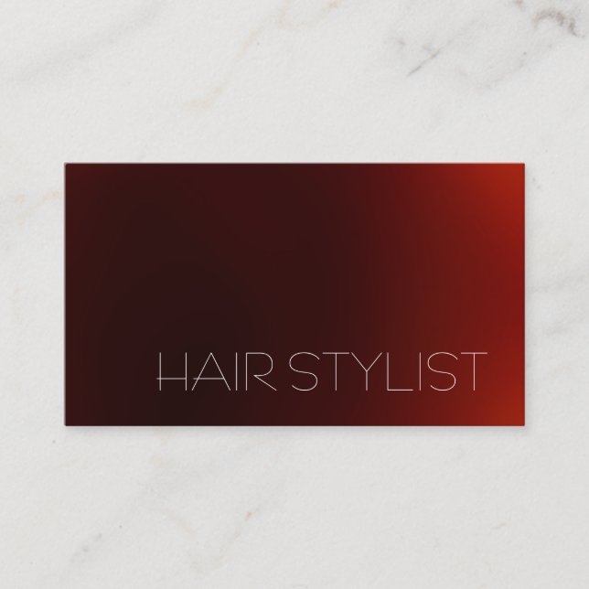 Trendy Modern Dark Red Hair Stylist Visitenkarte (Vorderseite)
