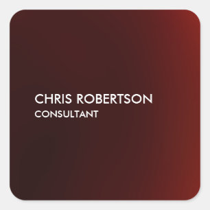 Trendy Modern Dark Red Quadratischer Aufkleber