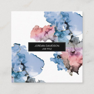 Trendy Modern Editable Paint Splash Quadratische Visitenkarte