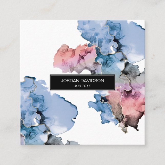 Trendy Modern Editable Paint Splash Quadratische Visitenkarte (Vorderseite)