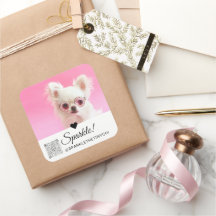 Trendy Modern Foto Name QR Code Large