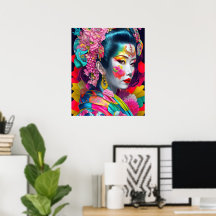 Trendy Modern Geisha Poster Paper (Matte)