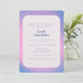 Trendy Modern Gradient Lavender Lila Bat Mitzvah Einladung