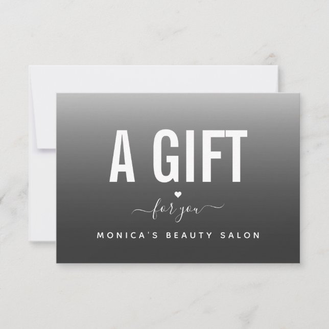 Trendy & Modern Gray Ombre Gradient Beauty Salon (Vorderseite)