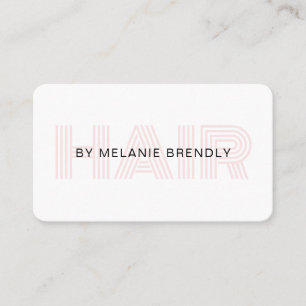 Trendy Modern Hair Stylist Business Card Rosa Visitenkarte