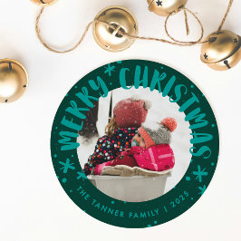 Trendy Modern Handwritten Christmas Photo Card Einladung