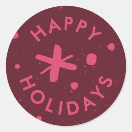 Trendy Modern Handwritten Happy Holidays Sticker
