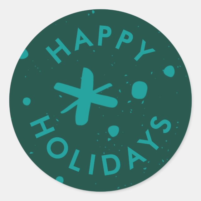 Trendy Modern Handwritten Happy Holidays Sticker (Vorderseite)