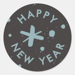Trendy Modern Handwritten Happy New Year Sticker