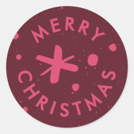 Trendy Modern Handwritten Merry Christmas Sticker