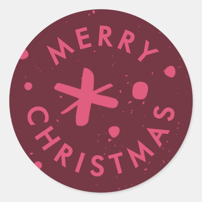 Trendy Modern Handwritten Merry Christmas Sticker (Vorderseite)