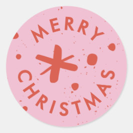 Trendy Modern Handwritten Merry Christmas Sticker