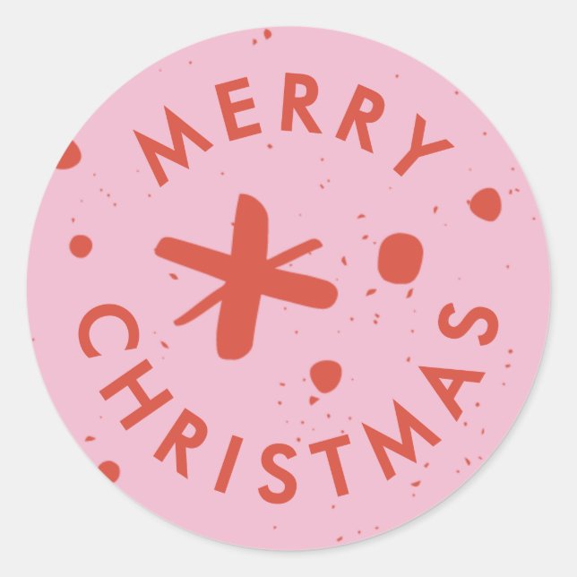 Trendy Modern Handwritten Merry Christmas Sticker (Vorderseite)