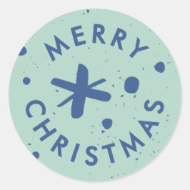 Trendy Modern Handwritten Merry Christmas Sticker