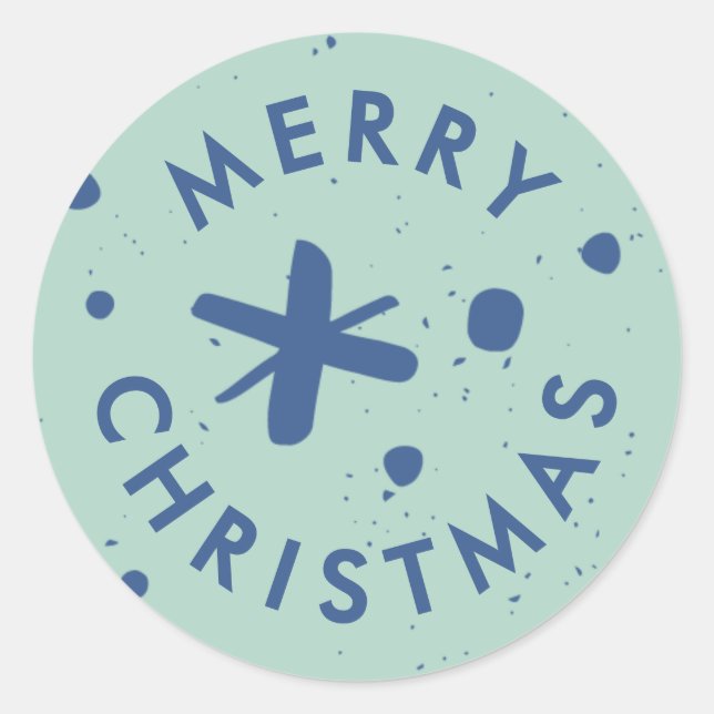 Trendy Modern Handwritten Merry Christmas Sticker (Vorderseite)