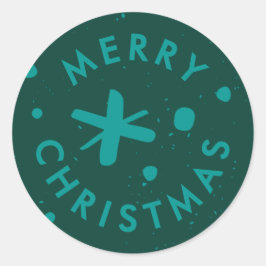 Trendy Modern Handwritten Merry Christmas Sticker