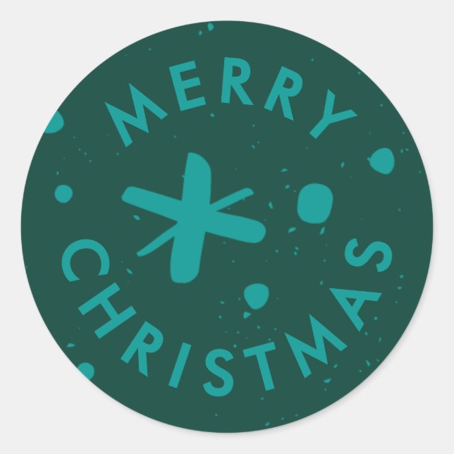 Trendy Modern Handwritten Merry Christmas Sticker (Vorderseite)