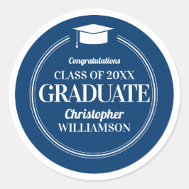 Trendy Modern Herzlichen Glückwunsch Graduate Runder Aufkleber