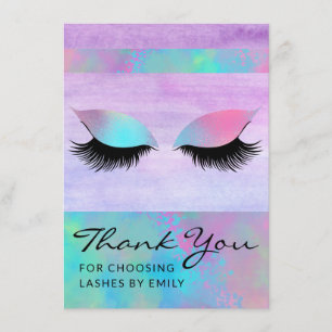 Trendy Modern Iridescent Chic Danke Lash Care Begleitkarte
